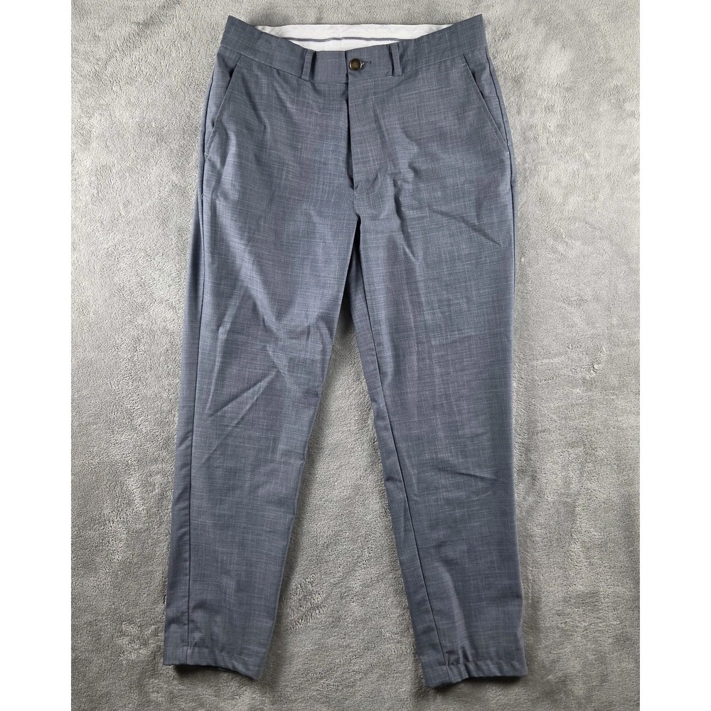 State‎ and Liberty Athletic Fit Dress Pants Mens 30 (31x28) Gray Blue Stretch